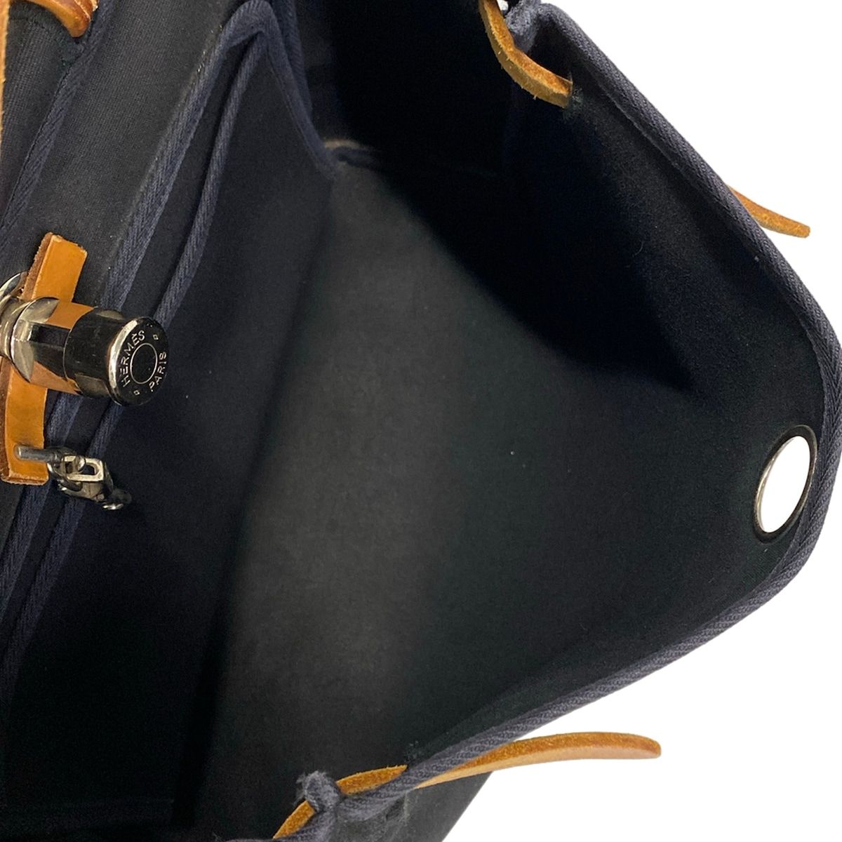 Hermes Handbag Herbag PM Black Light Brown Silver — view 7