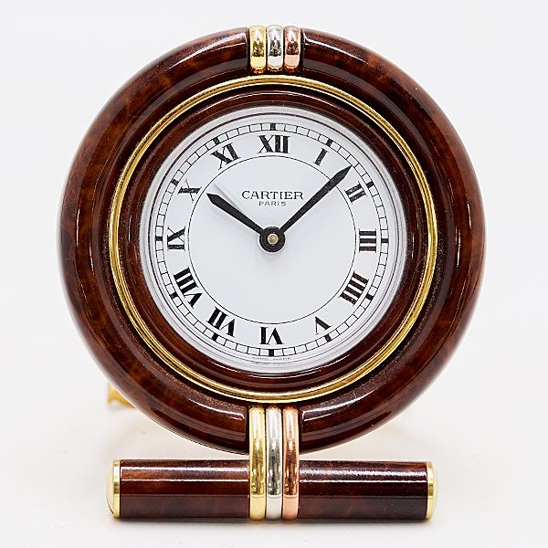 Cartier Travel Clock Quartz White Dial Table