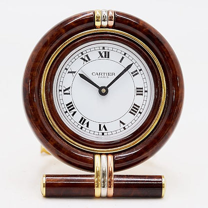 Cartier Travel Clock Quartz White Dial Table