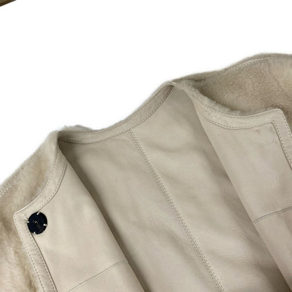 Max Mara Coat 40 M Santos Ivory Lambskin — view 8