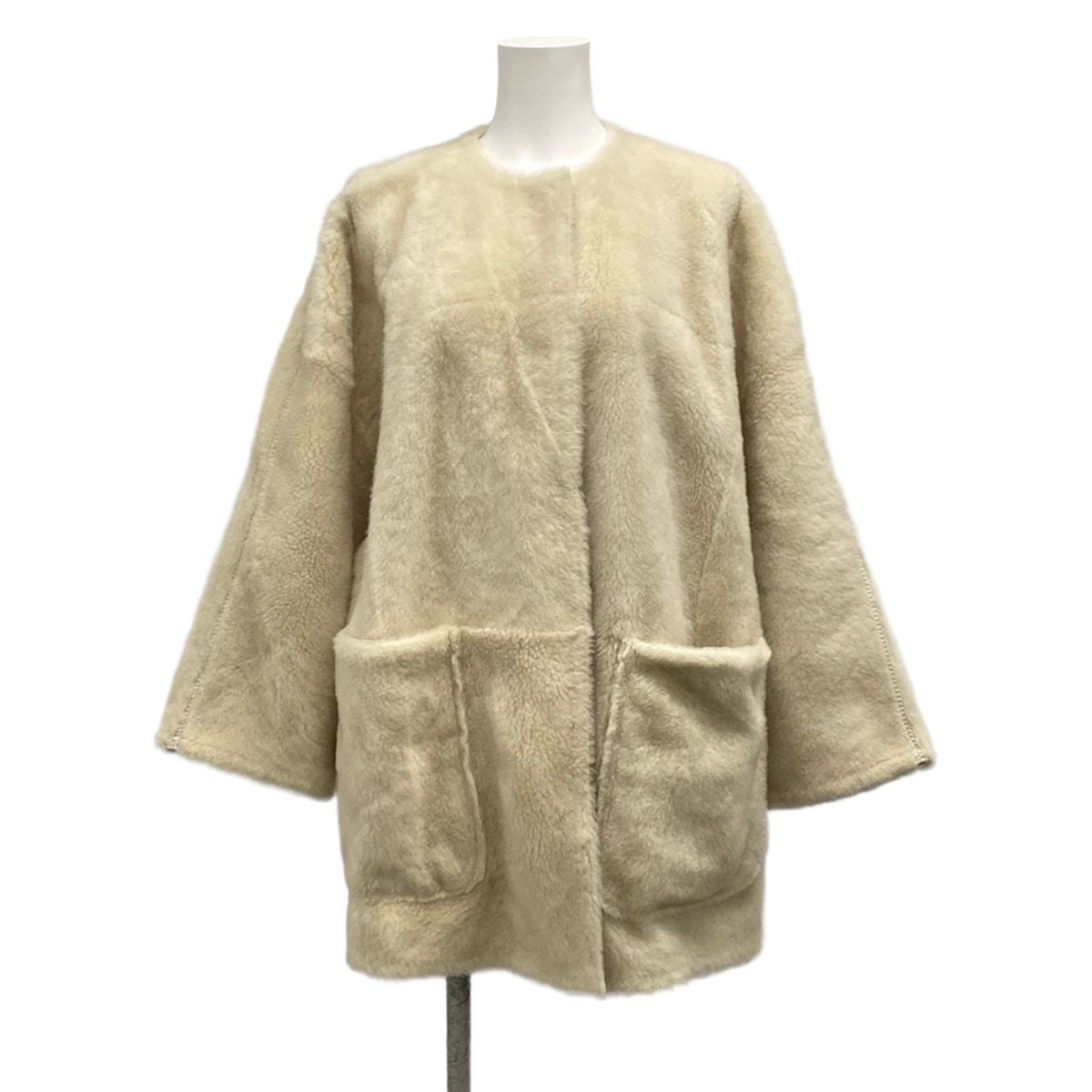 Max Mara Coat 40 M Santos Ivory Lambskin