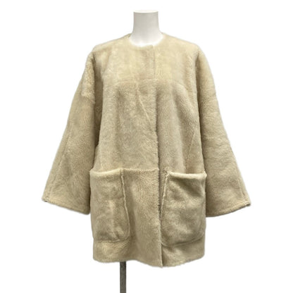 Max Mara Coat 40 M Santos Ivory Lambskin