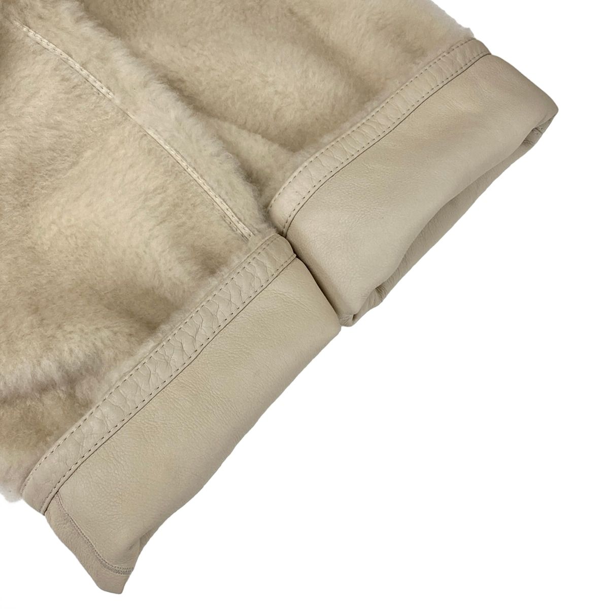Max Mara Coat 40 M Santos Ivory Lambskin — view 7
