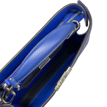 Fendi Handbag Peekaboo Eye Closs Navy Blue Leather — view 7