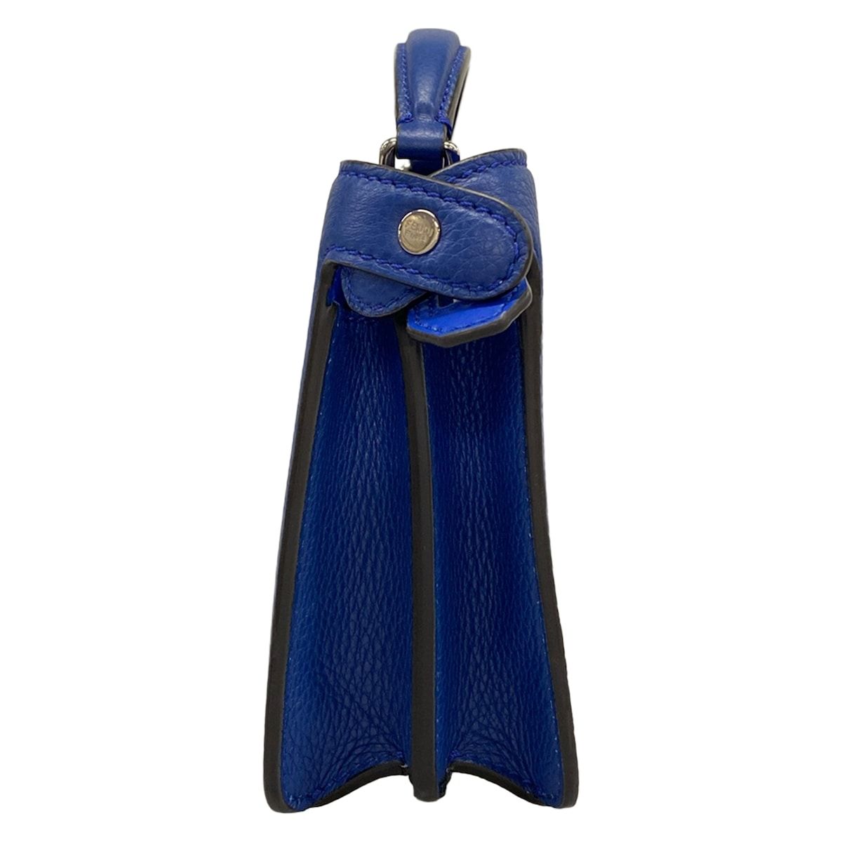 Fendi Handbag Peekaboo Eye Closs Navy Blue Leather — view 4