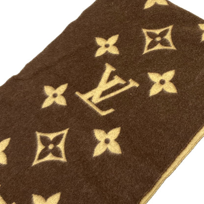 Louis Vuitton Scarf Dark Brown Beige Cashmere — view 3