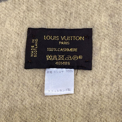 Louis Vuitton Scarf Dark Brown Beige Cashmere — view 2