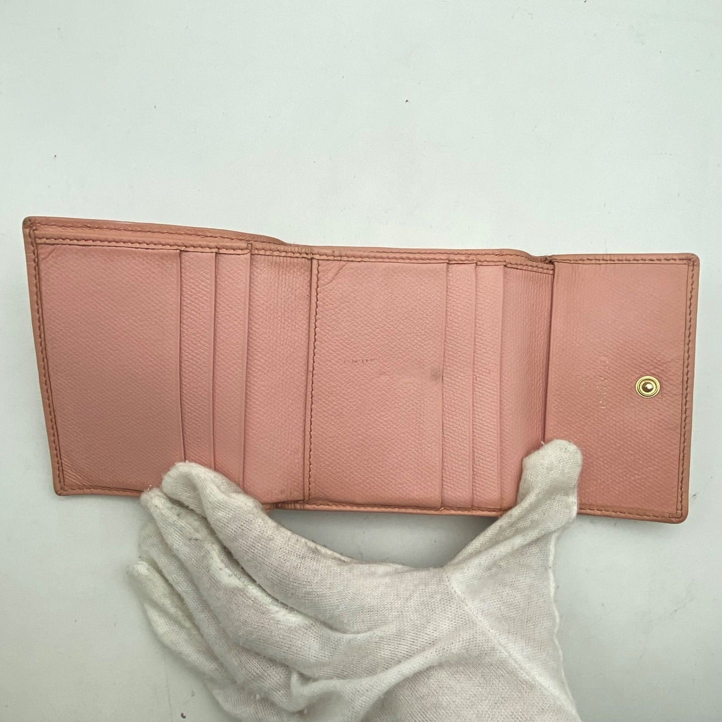 Chanel Wallet Trifold Caviar Leather Coco Button CC Logo Pink — view 4