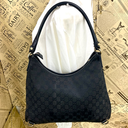 Gucci Abbey Shoulder Bag GG Canvas Black — view 2