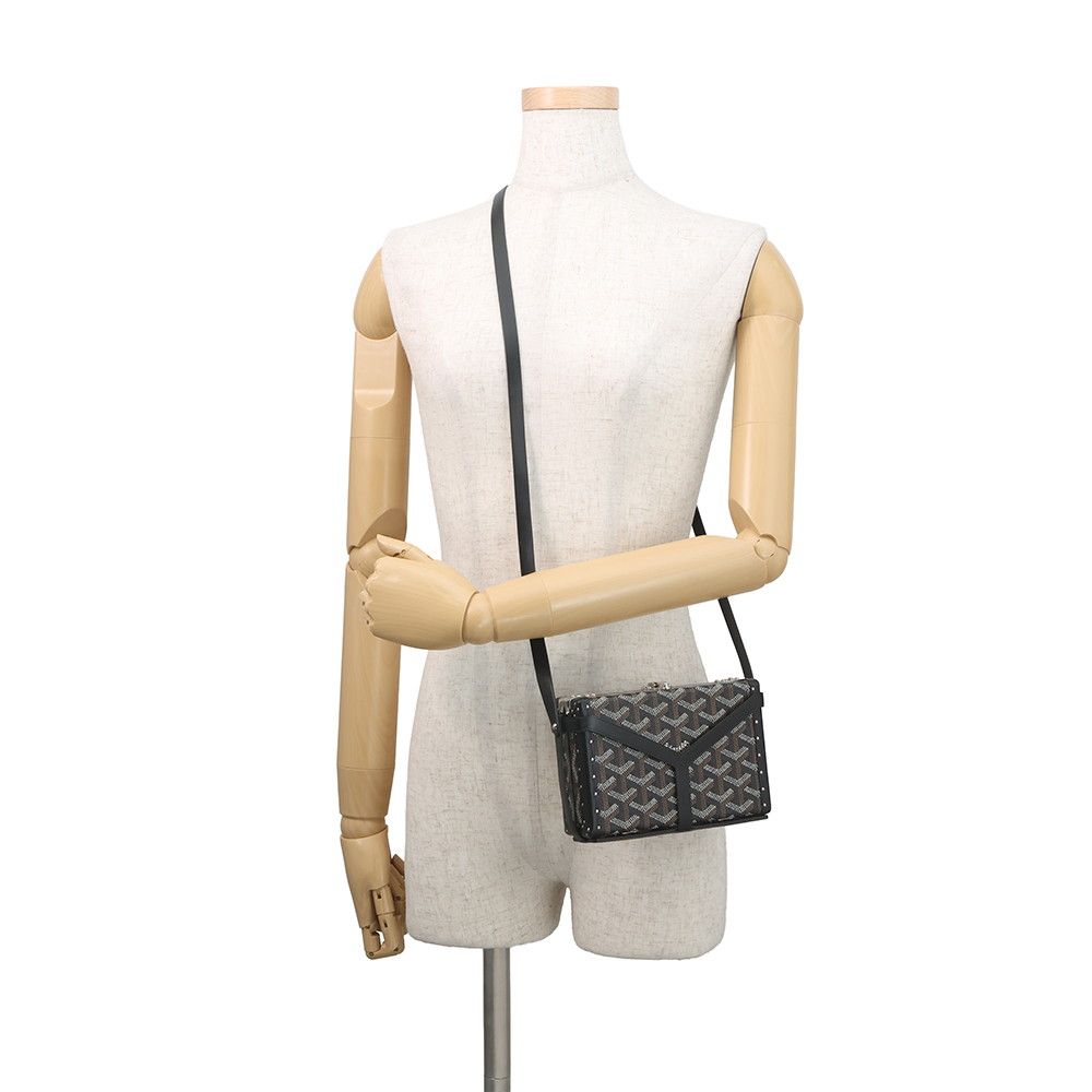 Goyard Shoulder Bag Minaudier Leather Black