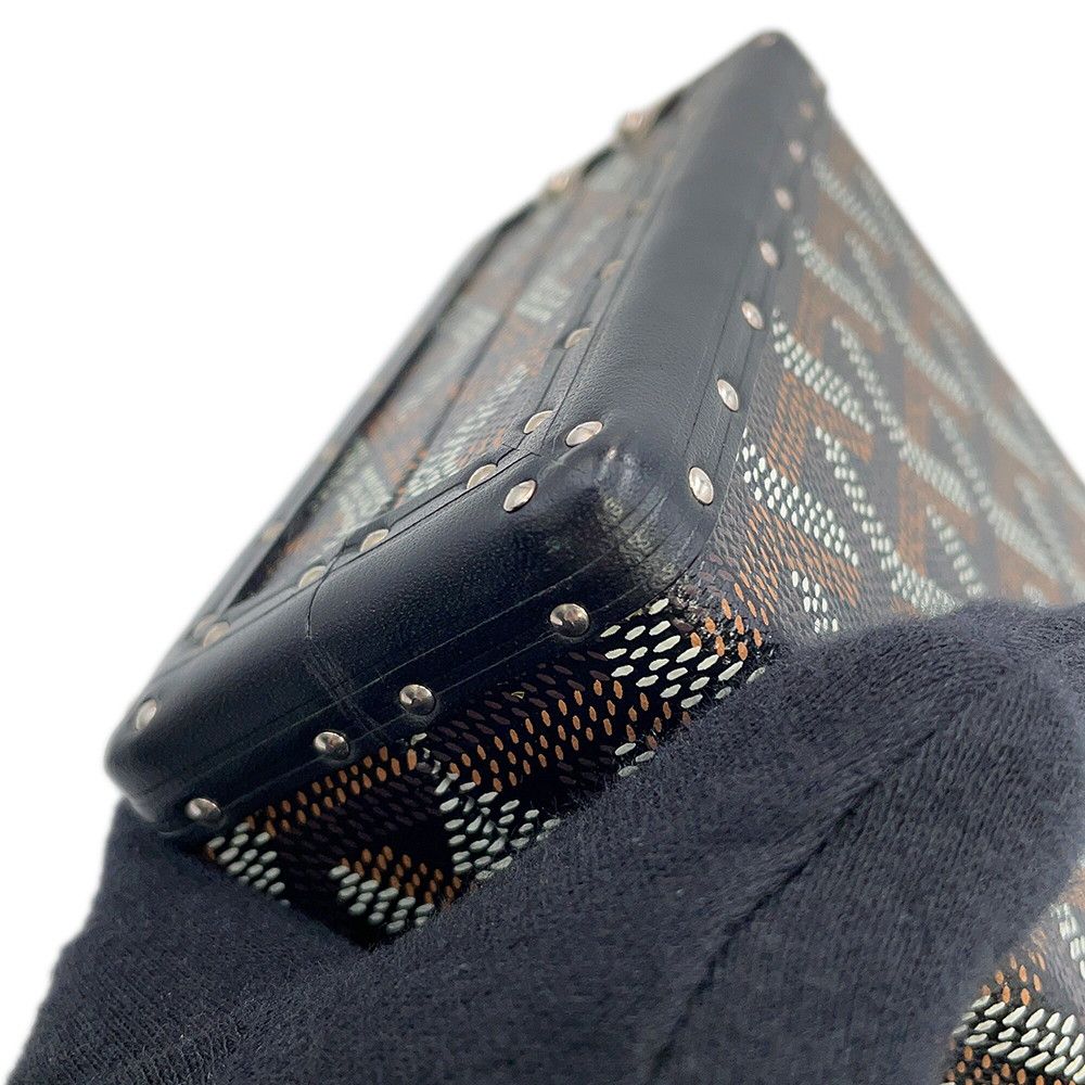 Goyard Shoulder Bag Minaudier Leather Black