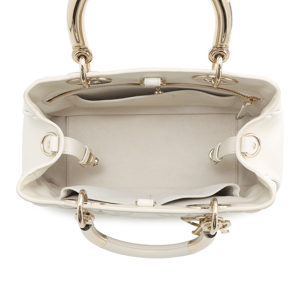 Dior Handbag Cannage 95.22 Calf Leather 2-Way White — view 6