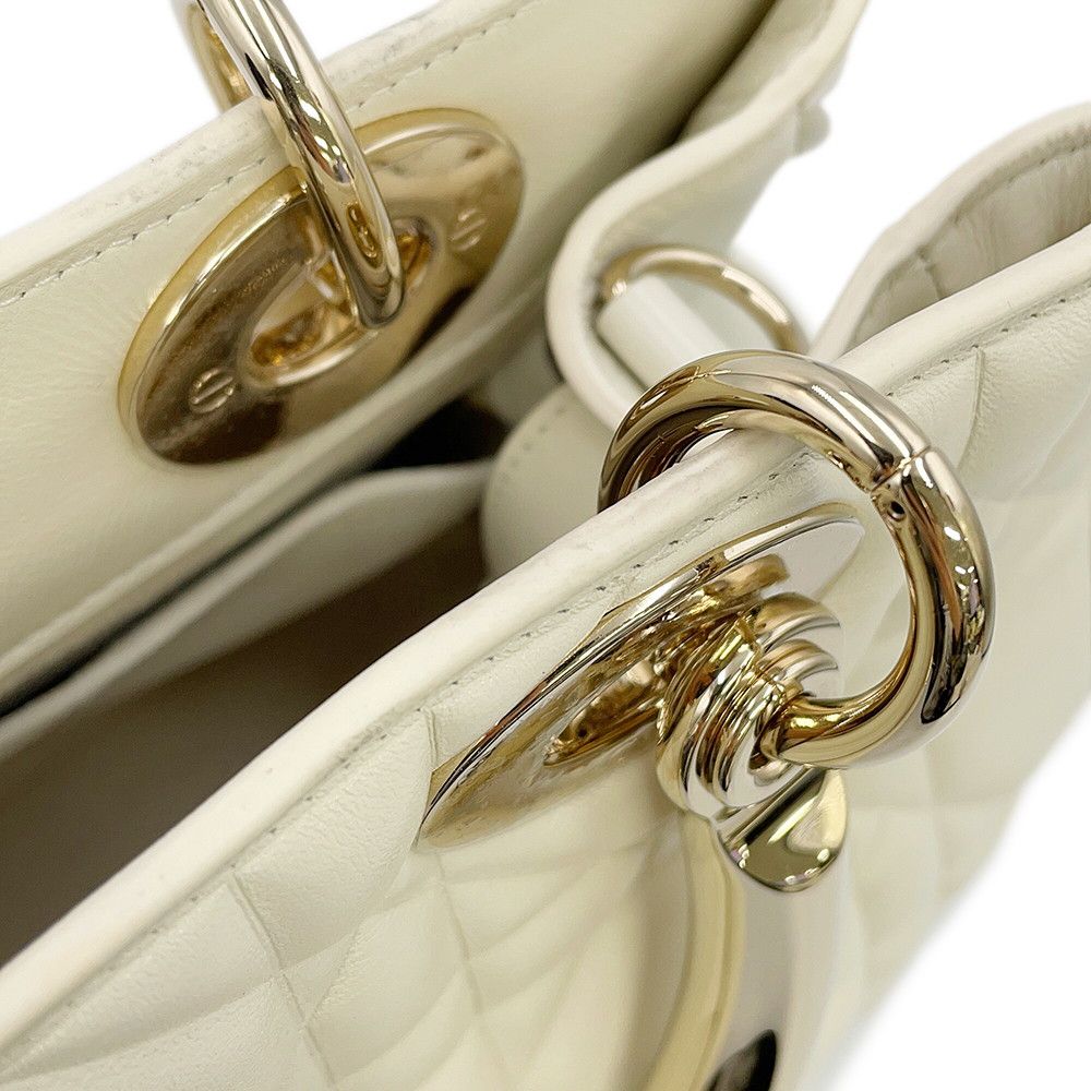 Dior Handbag Cannage 95.22 Calf Leather 2-Way White — view 8