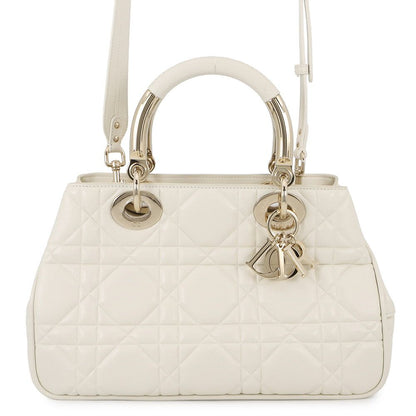 Dior Handbag Cannage 95.22 Calf Leather 2-Way White