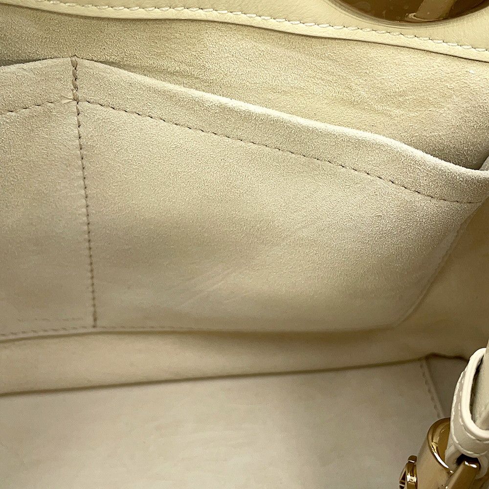 Dior Handbag Cannage 95.22 Calf Leather 2-Way White — view 9