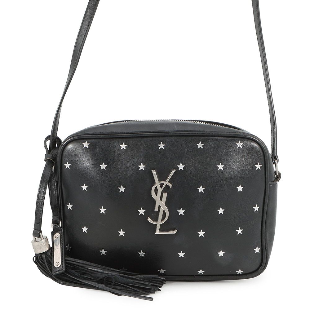 Saint Laurent Paris Shoulder Bag Star le Leather Black