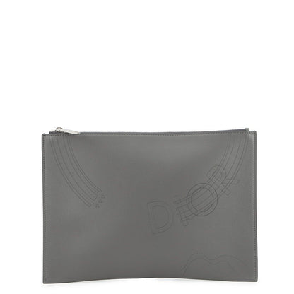 Dior Clutch Leather Gray