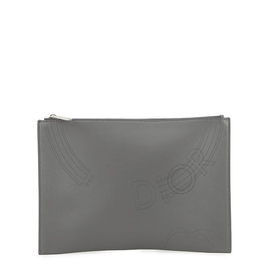 Dior Clutch Leather Gray