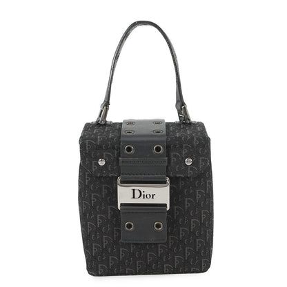 Dior Handbag Oblique Classic Chic Vanity Bag Canvas Trotter Black