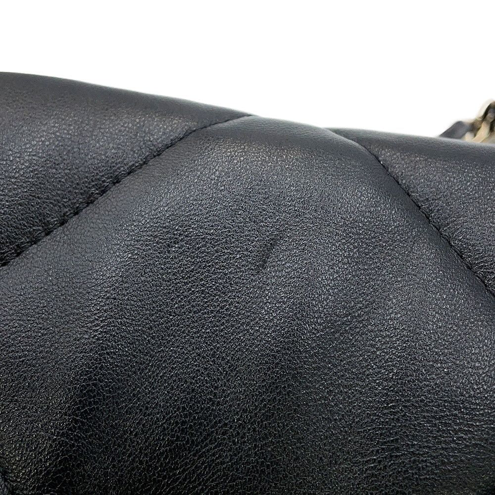 Chanel Chain Shoulder Bag 19 CC Logo Shiny Lambskin Black — view 6