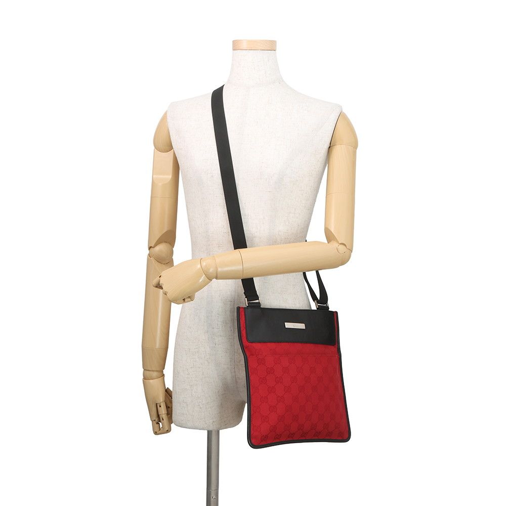 Gucci Shoulder Bag GG Canvas Leather Black — view 4