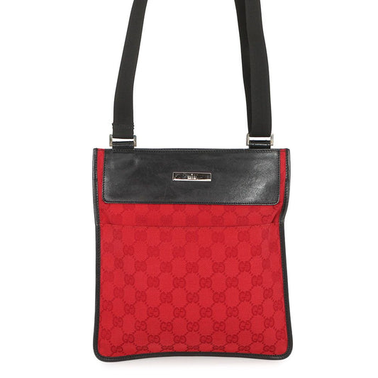Gucci Shoulder Bag GG Canvas Leather Black