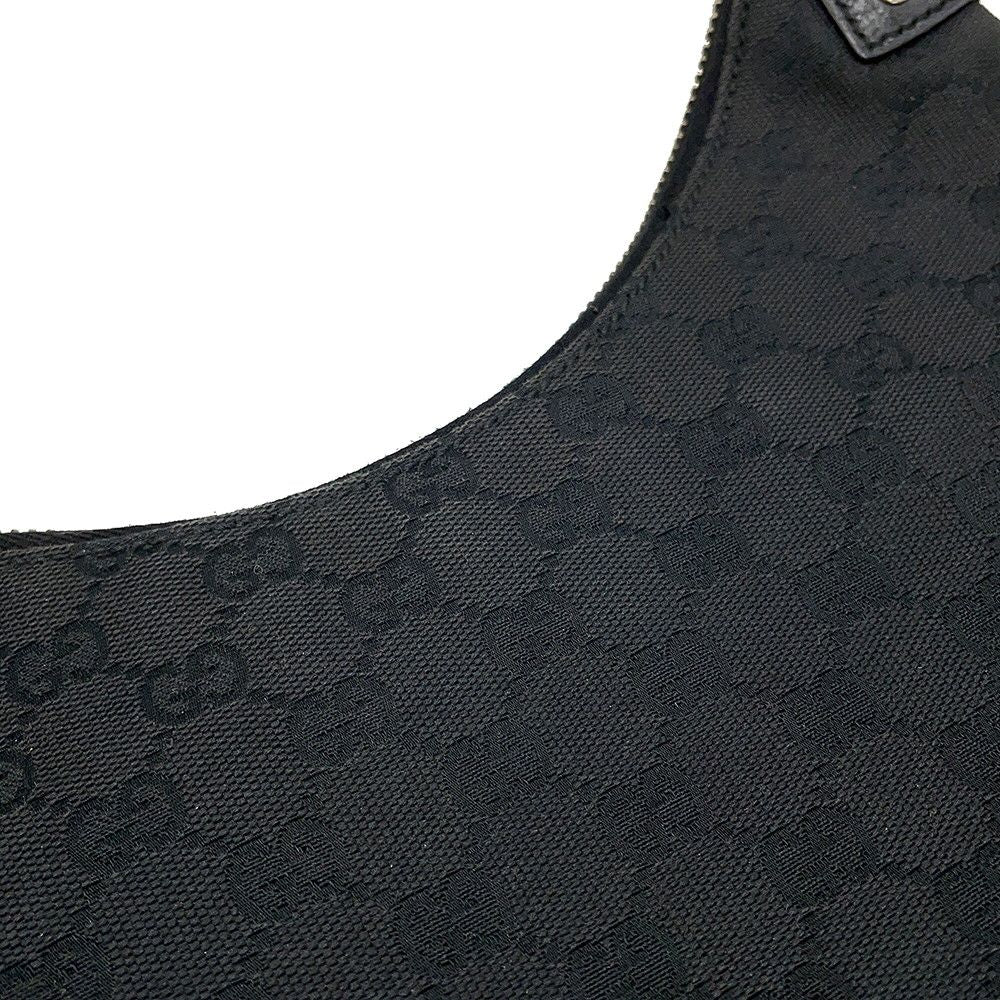 Gucci Shoulder Bag GG Canvas Leather Black — view 7