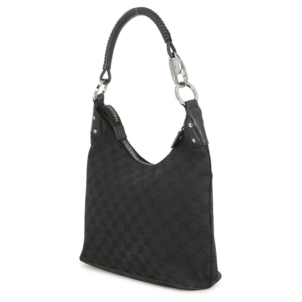 Gucci Shoulder Bag GG Canvas Leather Black — view 2