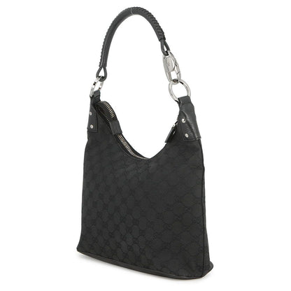Gucci Shoulder Bag GG Canvas Leather Black — view 2