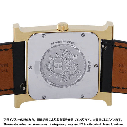 Hermes Watch GM Epsom Black Silver Dial Quartz — view 3