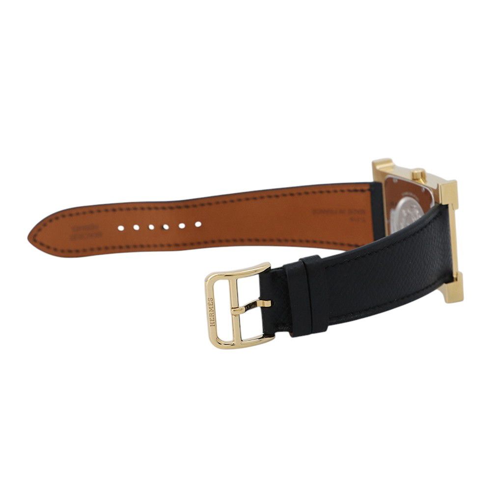 Hermes Watch GM Epsom Black Silver Dial Quartz — view 2