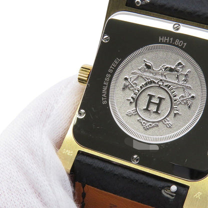 Hermes Watch GM Epsom Black Silver Dial Quartz — view 7