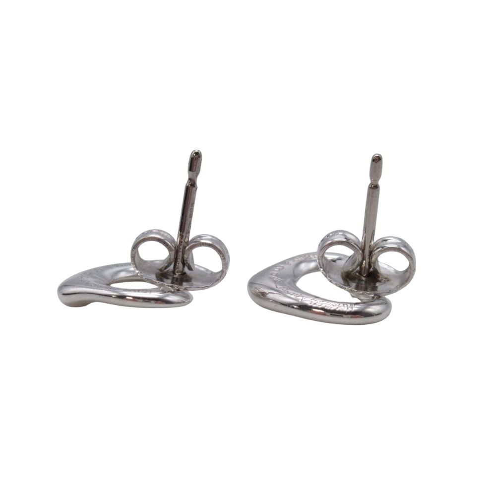 Tiffany & Co Elsa Peretti Open Heart Stud Earrings 925 Sterling Silver — view 4