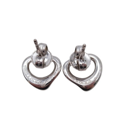 Tiffany & Co Elsa Peretti Open Heart Stud Earrings 925 Sterling Silver — view 3