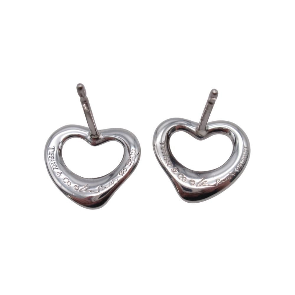 Tiffany & Co Elsa Peretti Open Heart Stud Earrings 925 Sterling Silver — view 2