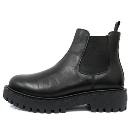 Prada Leather Chelsea Boots Shoes Side Gore 5.5 Black