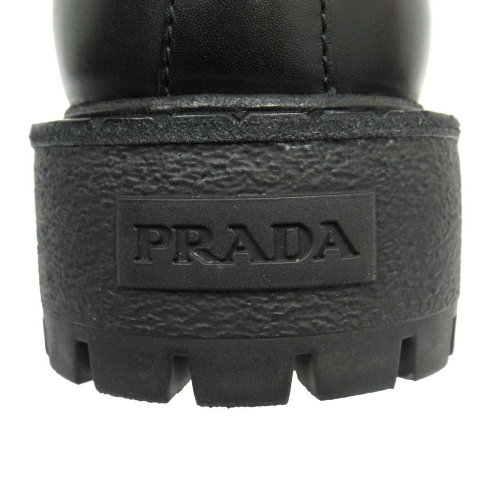 Prada Leather Chelsea Boots Shoes Side Gore 5.5 Black — view 6