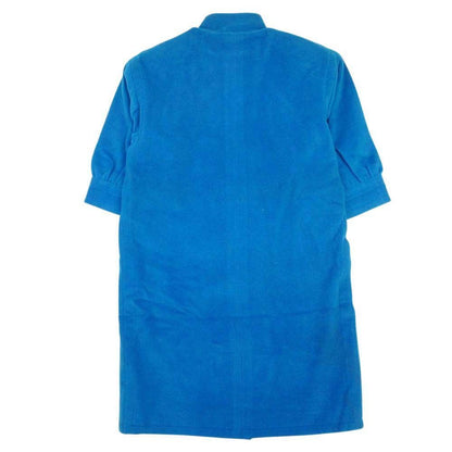 Saint Laurent Yves Vintage Wool Melton Coat Stand Collar 3/4 Sleeve M Blue — view 2