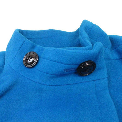 Saint Laurent Yves Vintage Wool Melton Coat Stand Collar 3/4 Sleeve M Blue — view 4