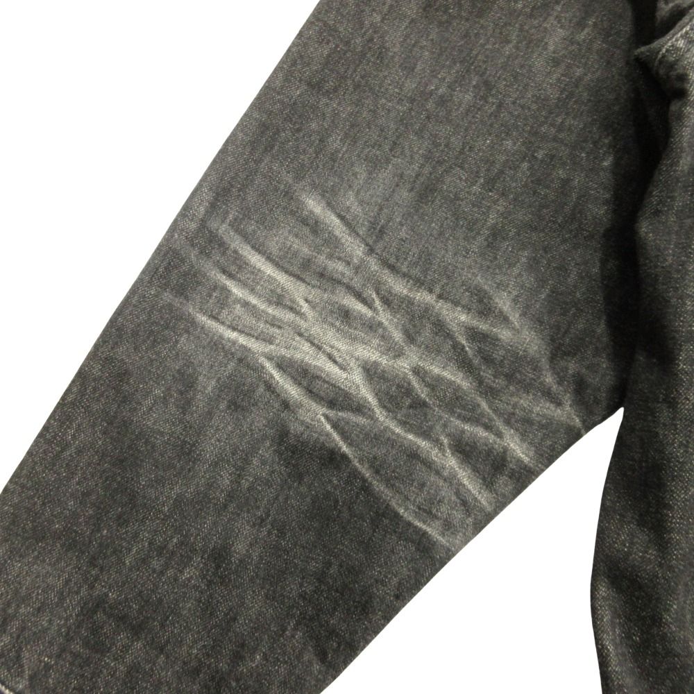 Balenciaga Oversize Denim Jacket Distressed Logo 34 Black — view 6