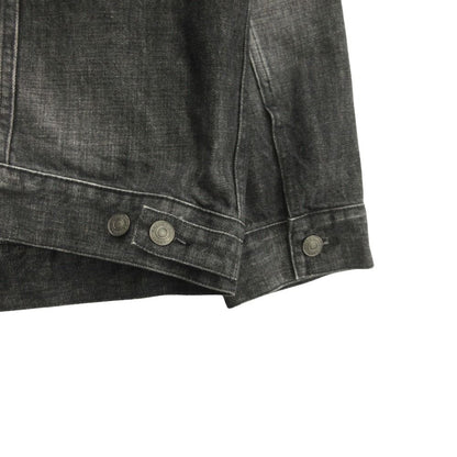 Balenciaga Oversize Denim Jacket Distressed Logo 34 Black — view 7