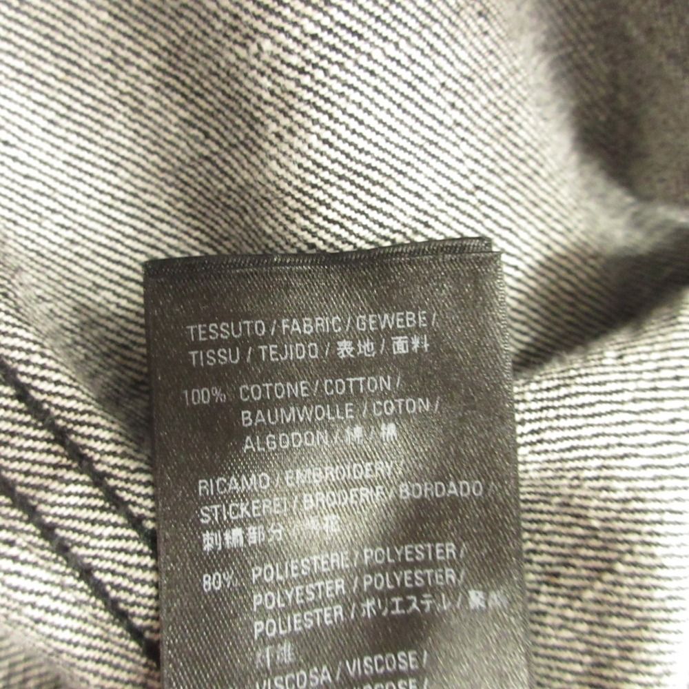 Balenciaga Oversize Denim Jacket Distressed Logo 34 Black — view 8
