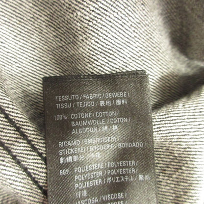 Balenciaga Oversize Denim Jacket Distressed Logo 34 Black — view 8