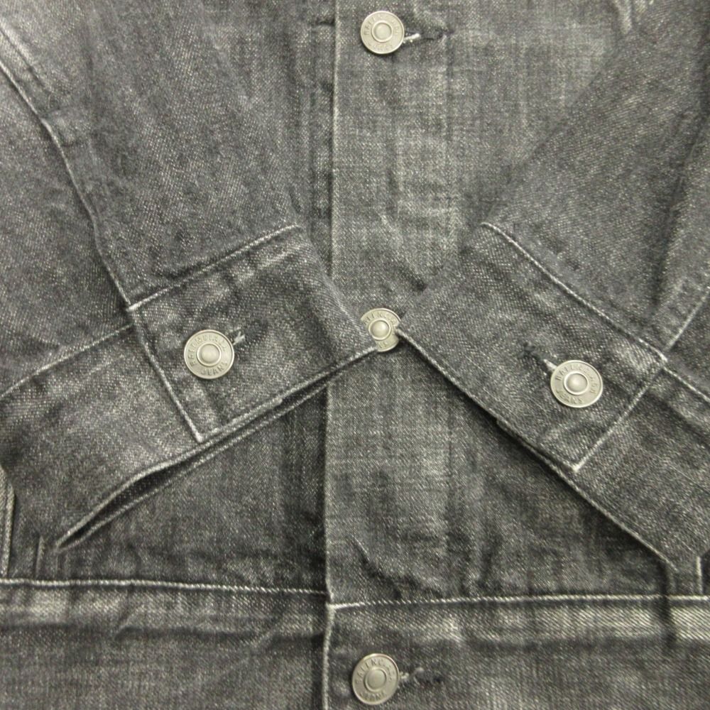 Balenciaga Oversize Denim Jacket Distressed Logo 34 Black — view 5