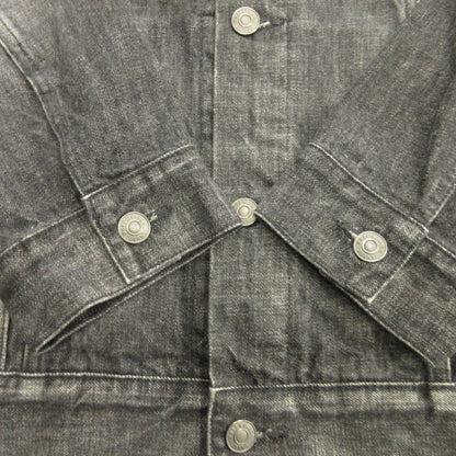 Balenciaga Oversize Denim Jacket Distressed Logo 34 Black — view 5