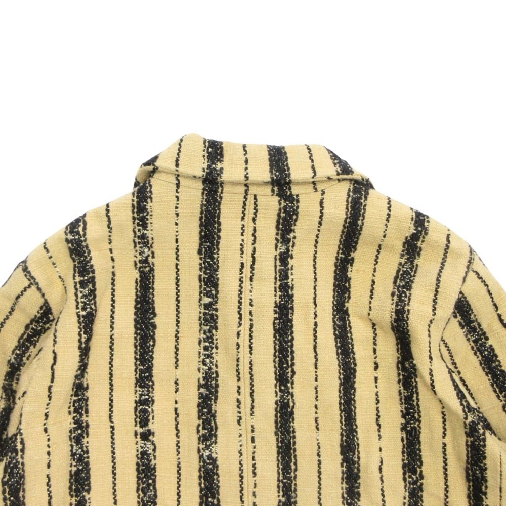 Dior Striped Tweed Jacket Black Leather 40 Beige — view 5