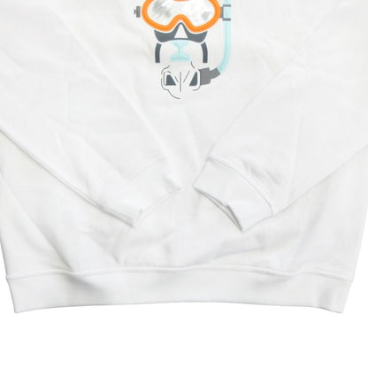 Hermes Scub'h Cartoon Horse Print Sweatshirt Long Sleeve Brushed Lining XL White — view 5