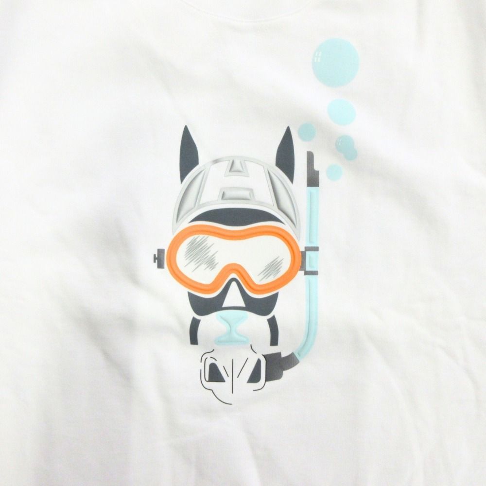 Hermes Scub'h Cartoon Horse Print Sweatshirt Long Sleeve Brushed Lining XL White — view 6