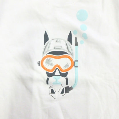 Hermes Scub'h Cartoon Horse Print Sweatshirt Long Sleeve Brushed Lining XL White — view 6