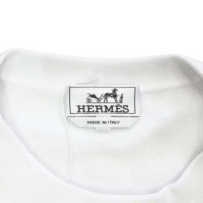 Hermes Scub'h Cartoon Horse Print Sweatshirt Long Sleeve Brushed Lining XL White — view 7
